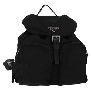 PRADA Backpack Nylon Black Silver